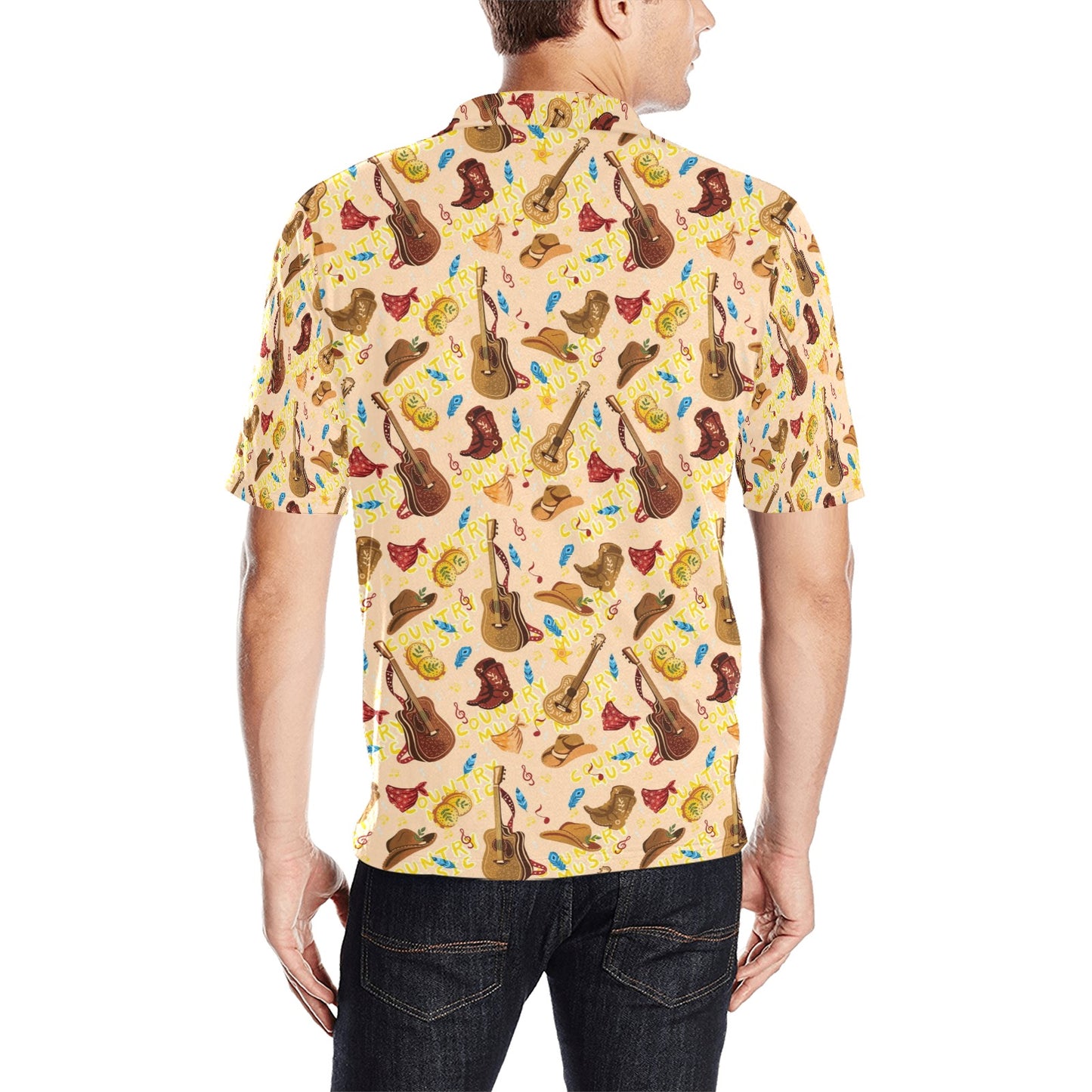 Western Lifestyle Print Design LKS303 Men Polo Shirt