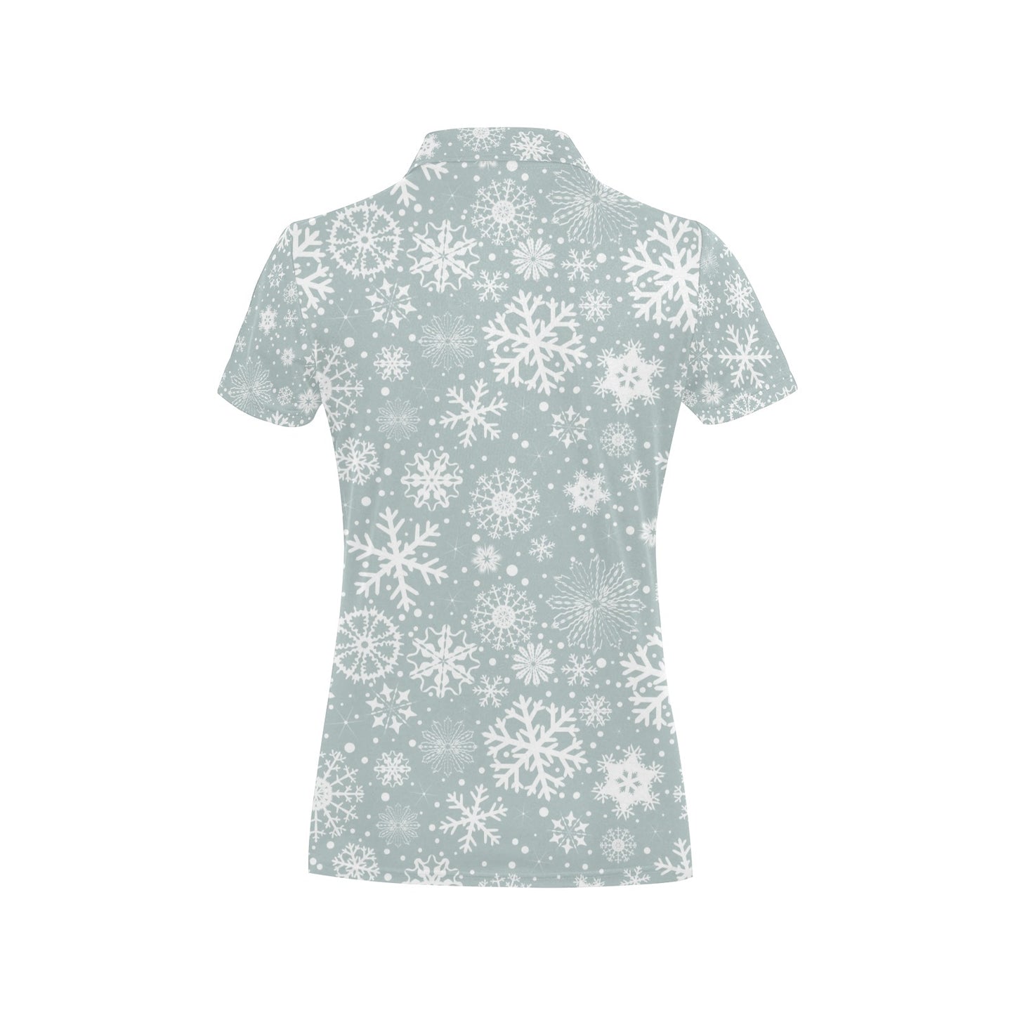 Snowflake Print Design LKS303 Women's Polo Shirt