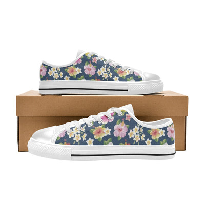 Hibiscus Sweet Print Design LKS304 Women's White Low Top Shoes