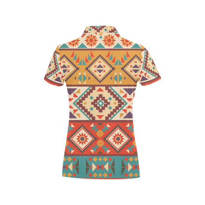 Navajo Pattern Print Design A01 Women's Polo Shirt