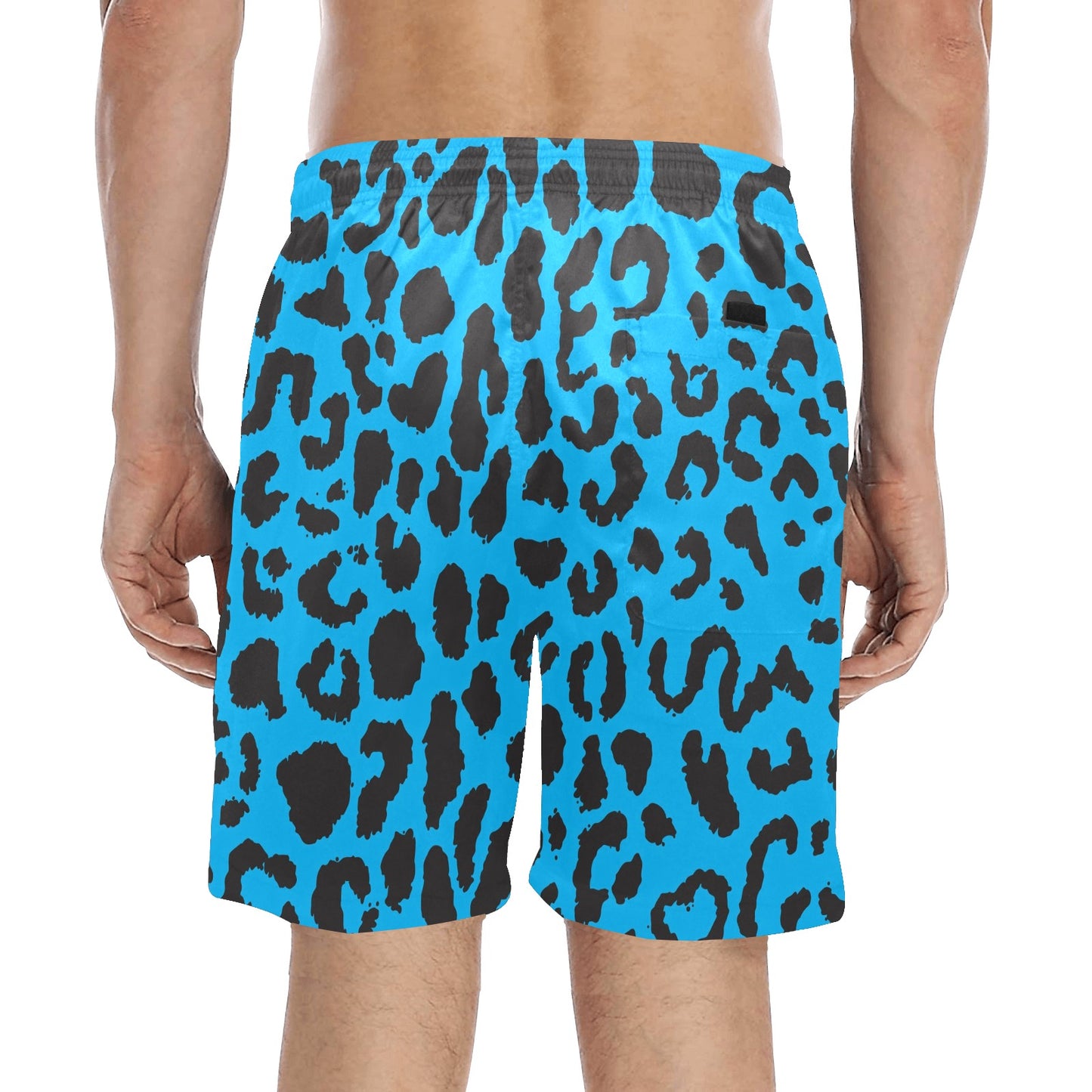 Cheetah Blue Print Pattern Men's Swim Trunks Beach Shorts