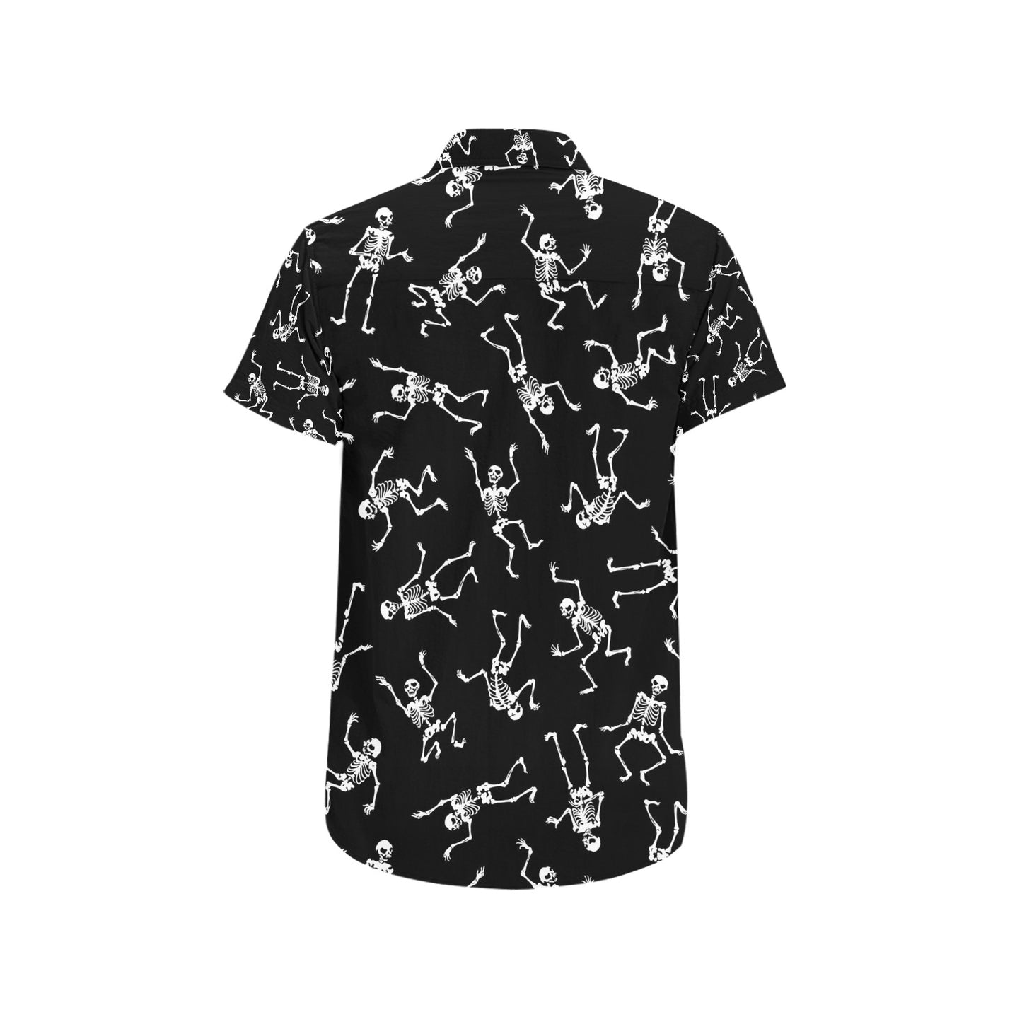 Skeleton Print Design LKS305 Men Short Sleeve Button Up Shirt