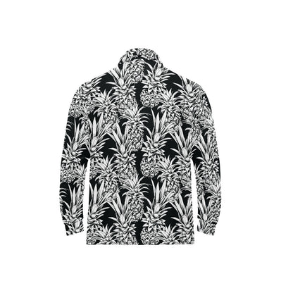Pineapple Pattern Print Design PP08 Long Sleeve Polo Shirt For Men's