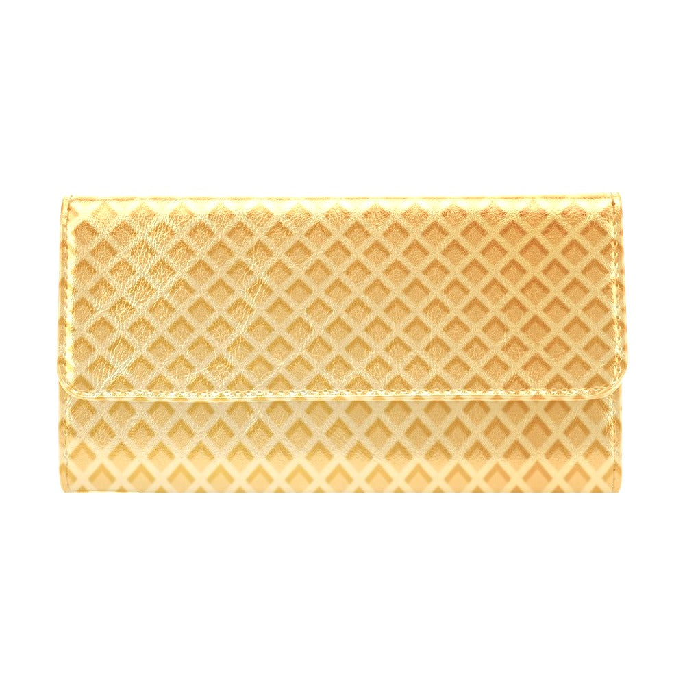Waffle Texture Print Design LKS302 Women's Trifold Wallet