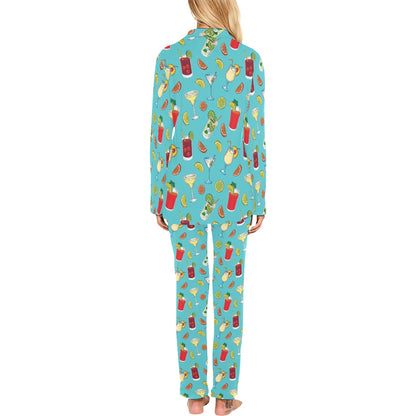 Cocktail Pattern Print Design 05 Women's Long Pajama Set