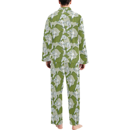 Lily Pattern Print Design LY08 Men's Long Pajama Set