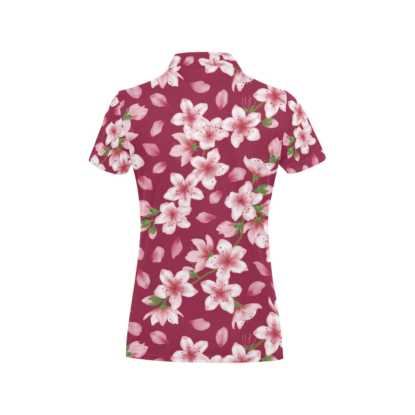 Cherry Blossom Pattern Print Design CB06 Women's Polo Shirt
