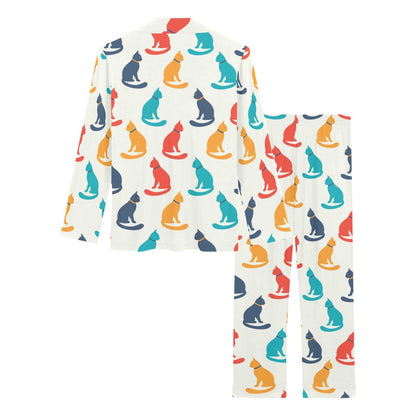 Cat Pattern Print Design 03 Women's Long Pajama Set
