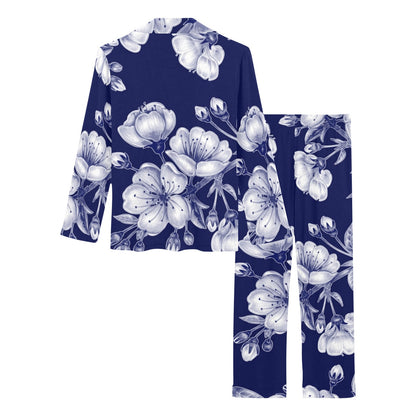 Cherry Blossom Pattern Print Design CB01 Women's Long Pajama Set