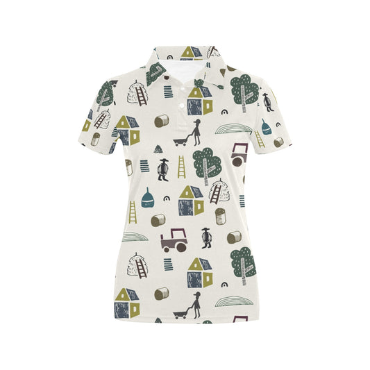 Agricultural Farm Print Design 01 Women's Polo Shirt