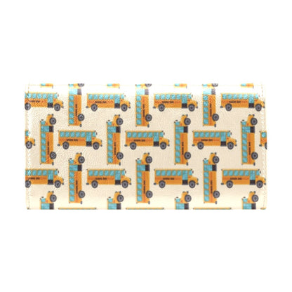 School Bus Print Design LKS305 Women's Trifold Wallet