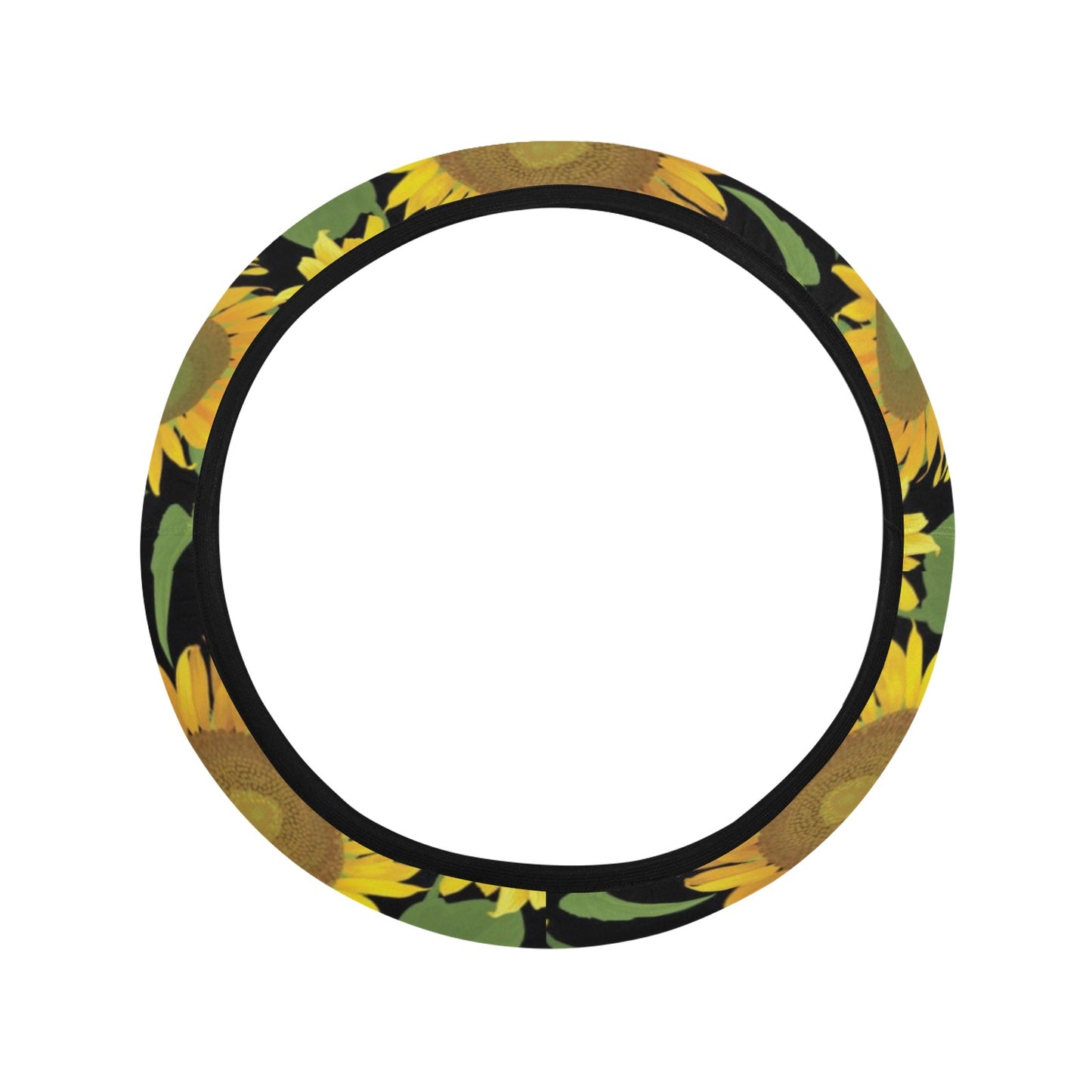 Sunflower Print Design LKS302 Steering Wheel Cover with Elastic Edge
