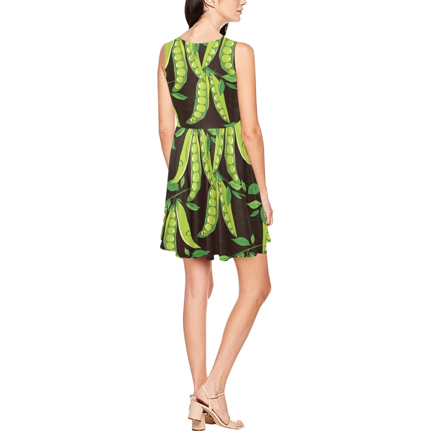 Peas Pattern Print Design A03 Sleeveless Dress