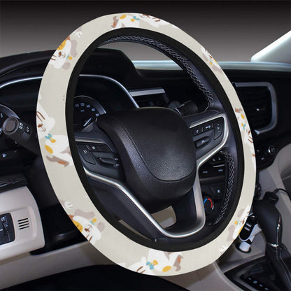 Russell Terriers Print Design LKS306 Steering Wheel Cover with Elastic Edge