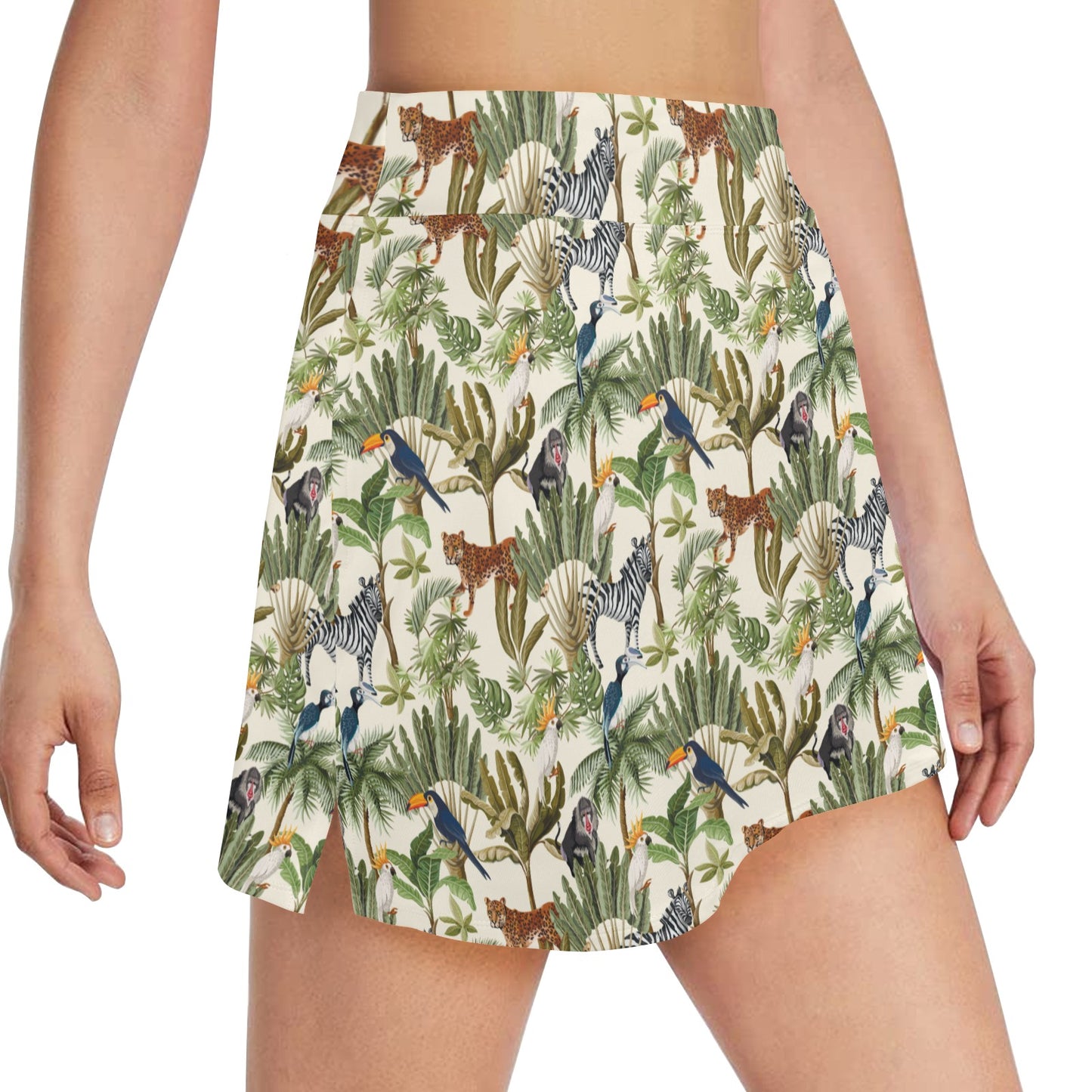 Safari Animal Print Design LKS304 Women's Golf Skirt with Pocket