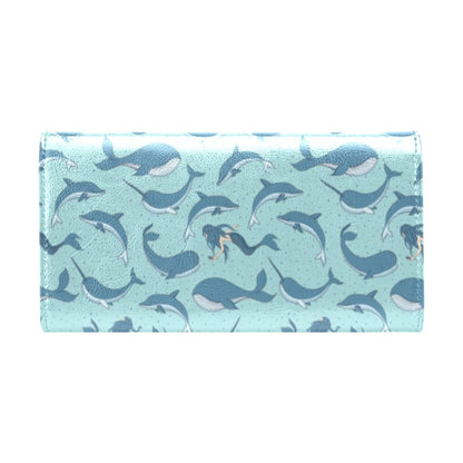 Narwhal Themed Print Women's Trifold Wallet