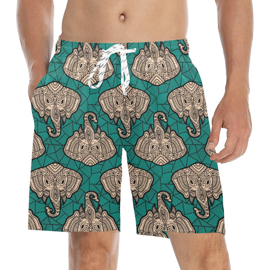 Boho Head Elephant Men's Swim Trunks Beach Shorts