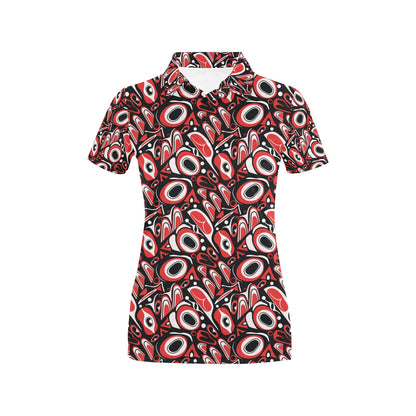 Totem Pole Texture Design Women's Polo Shirt