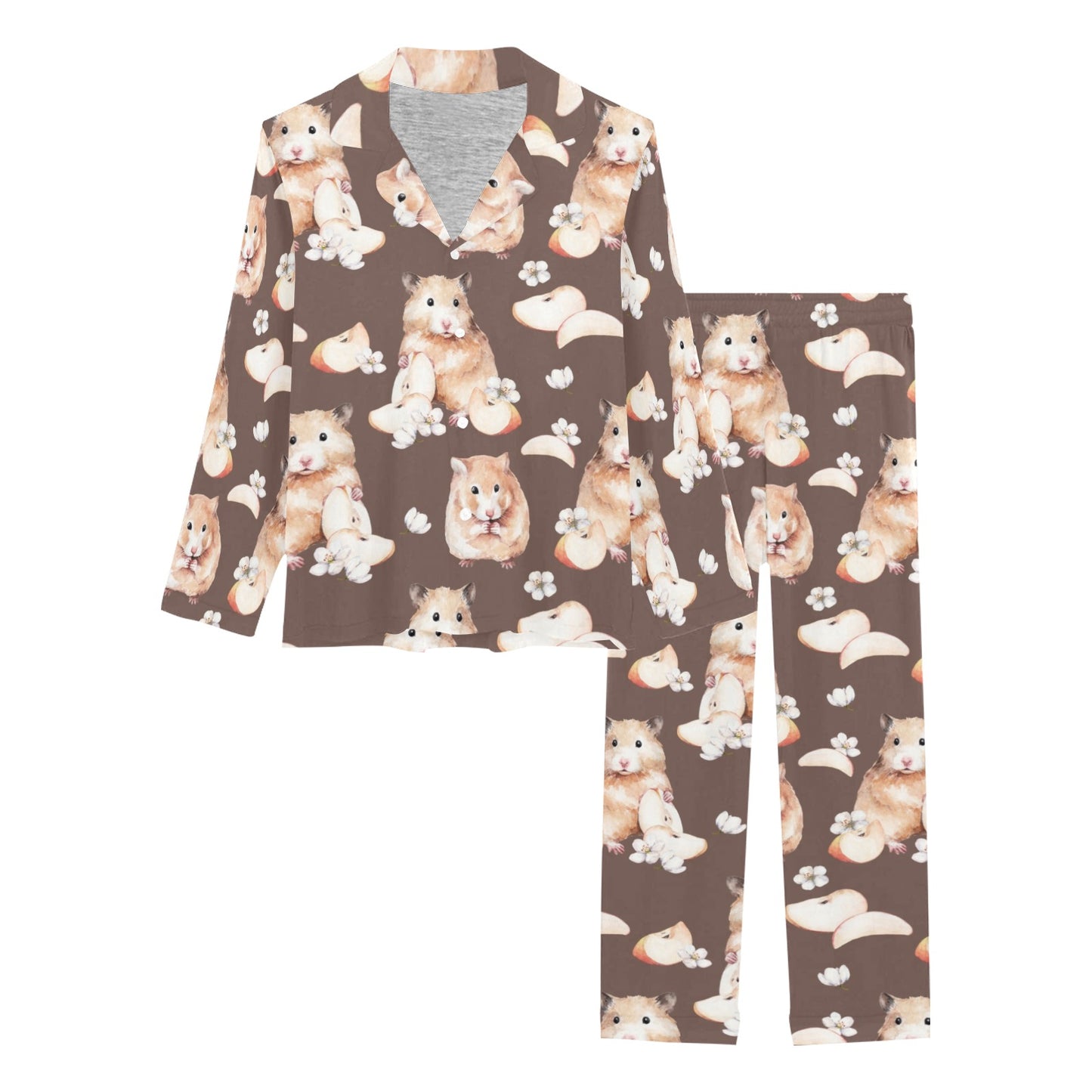 Hamster Pattern Print Design 03 Women's Long Pajama Set