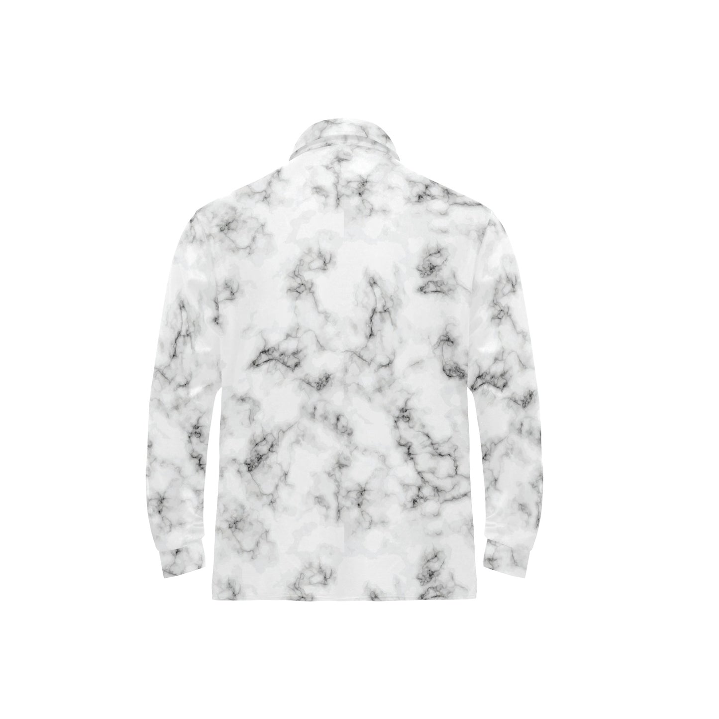 Marble Pattern Print Design 01 Long Sleeve Polo Shirt For Men's