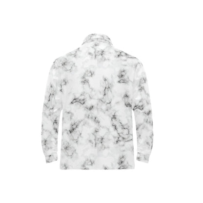 Marble Pattern Print Design 01 Long Sleeve Polo Shirt For Men's