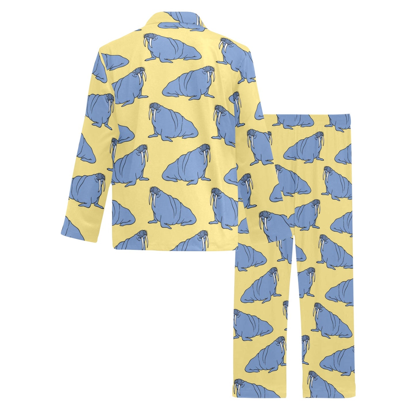 Walrus Pattern Print Design 02 Men's Long Pajama Set