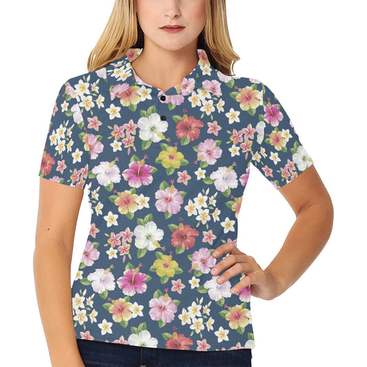 Hibiscus Sweet Print Design LKS304 Women's Polo Shirt