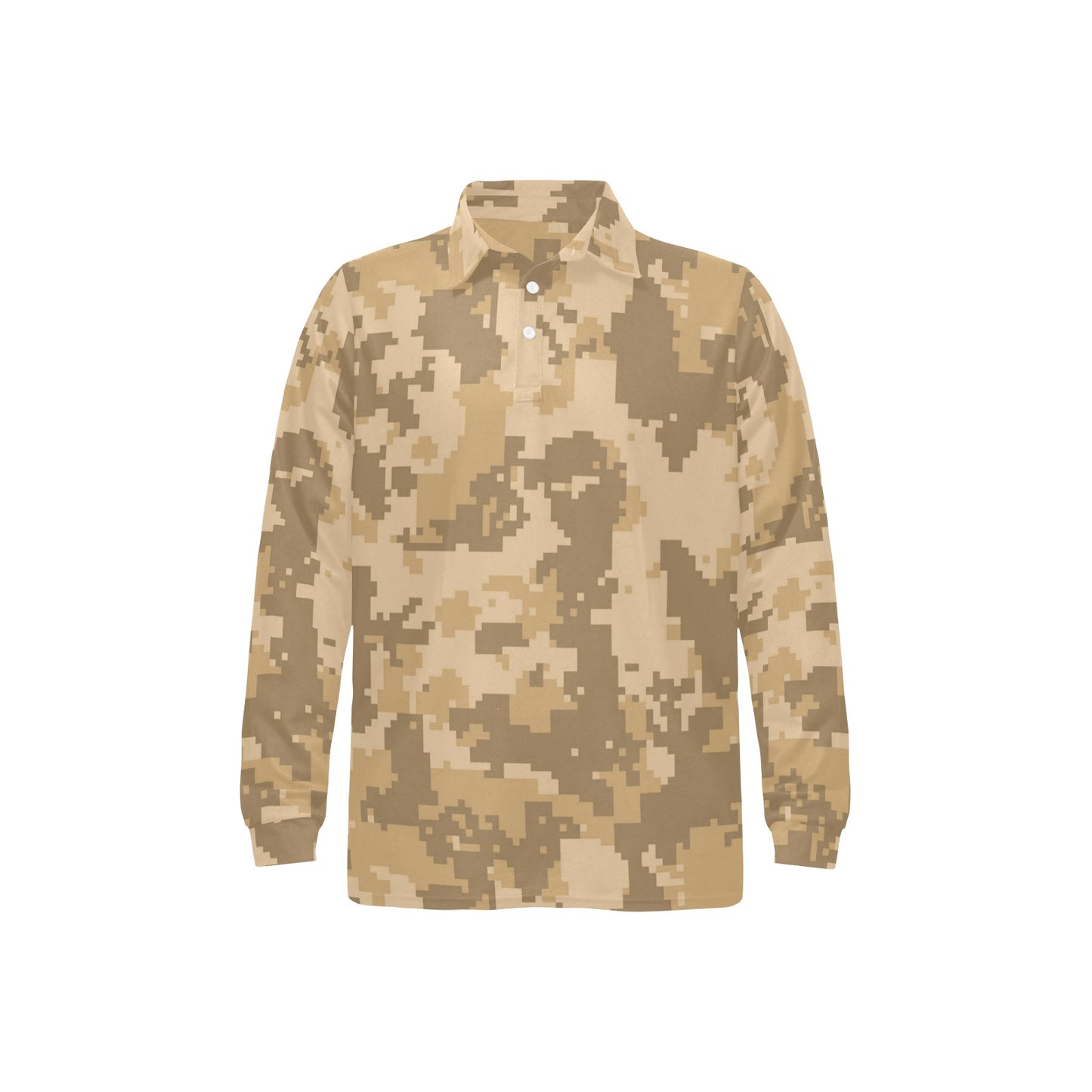 ACU Digital Desert Camouflage Long Sleeve Polo Shirt For Men's