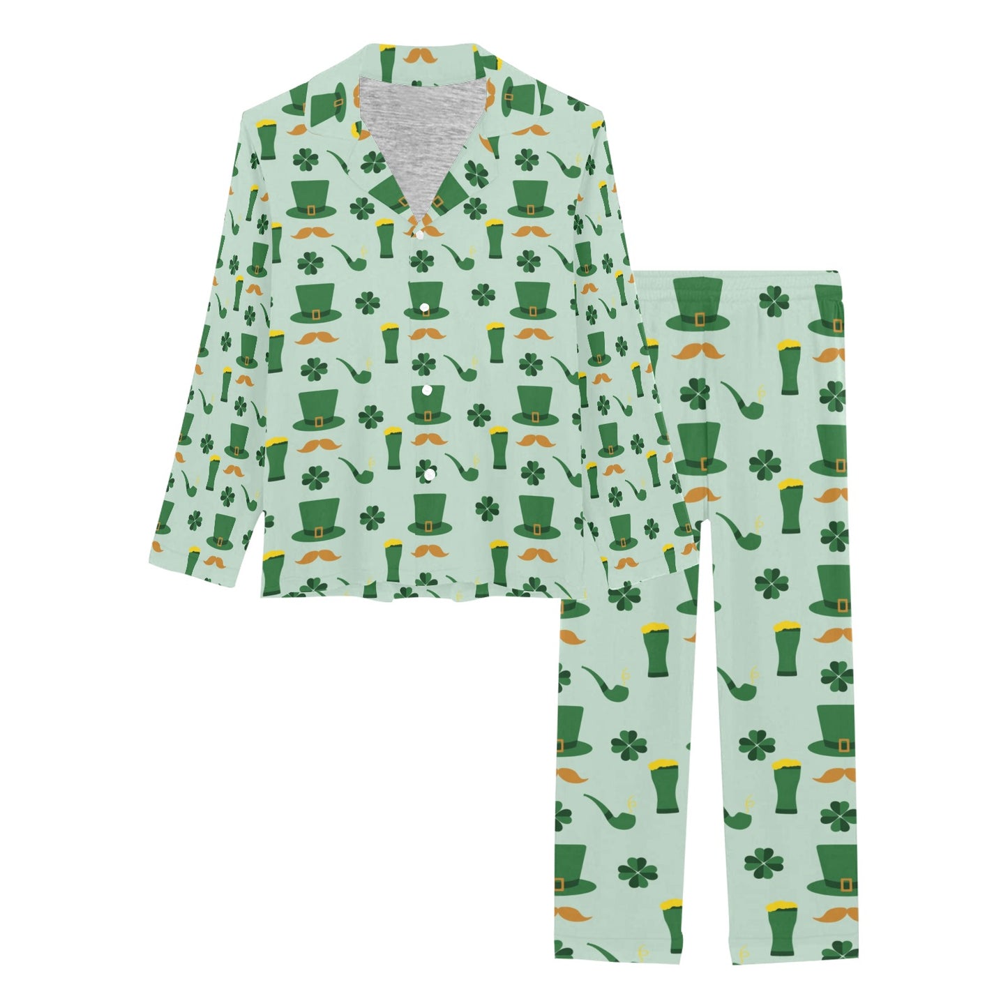 St Patricks Day Print Design LKS304 Women's Long Pajama Set