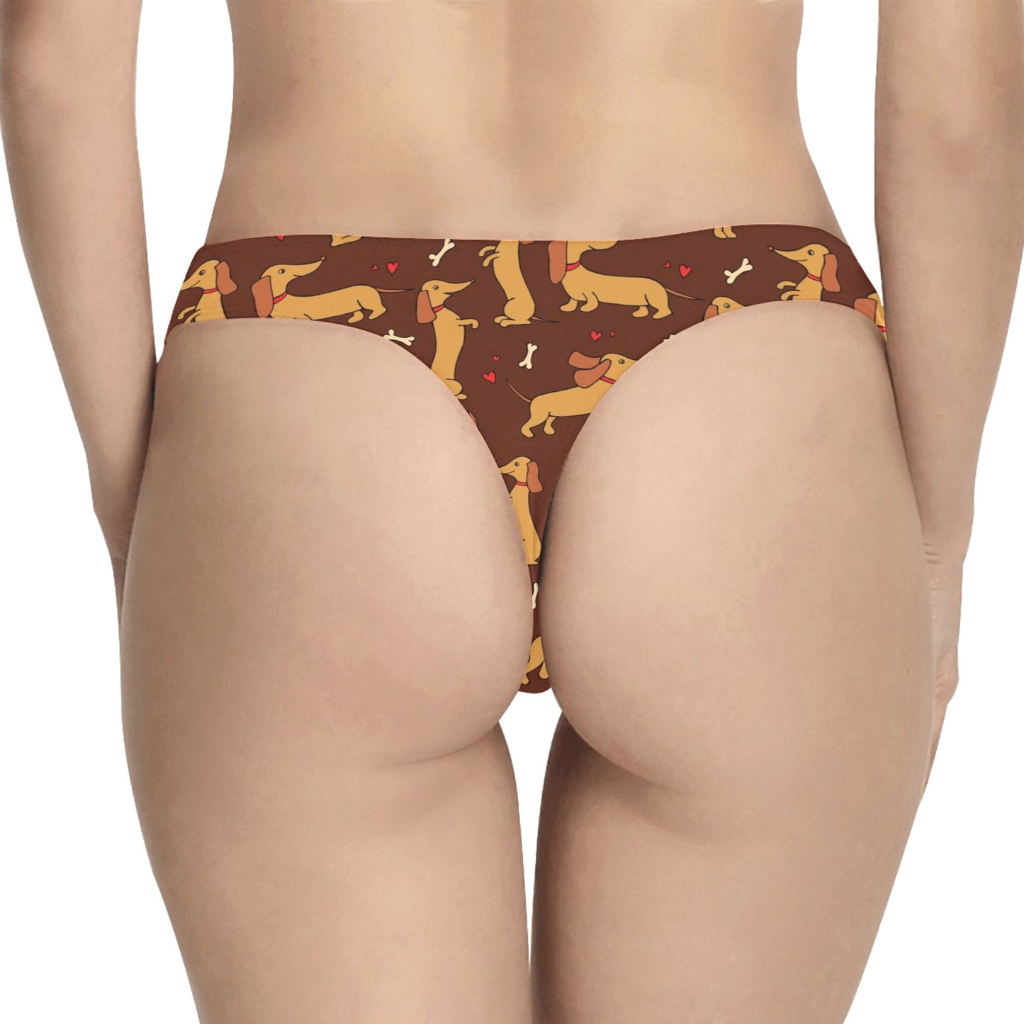 Dachshund Happy Print Pattern Women's Thongs