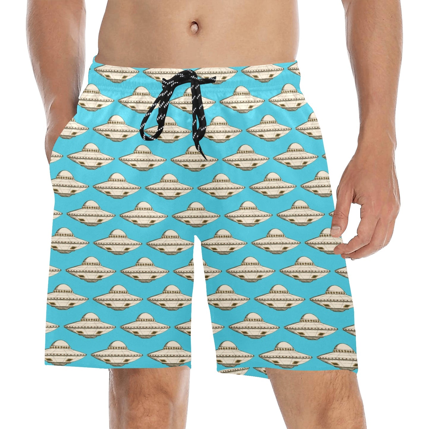 UFO Print Design LKS301 Men's Swim Trunks Beach Shorts