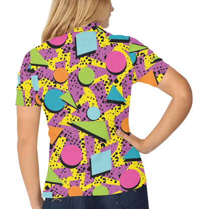80s Pattern Print Design 1 Women's Polo Shirt