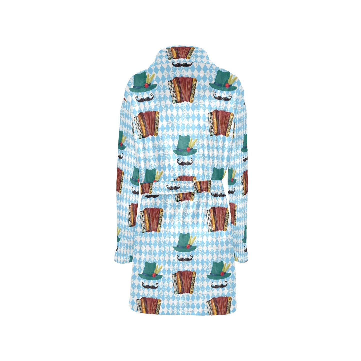 Accordion Mustache Pattern Print Design 01 Women's Fleece Robe