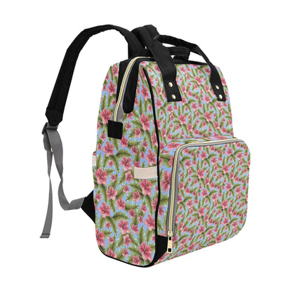 Tropical Flower Print Design LKS301 Diaper Bag Backpack