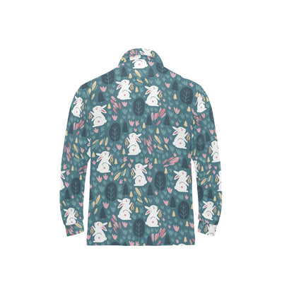 Rabbit Pattern Print Design RB013 Long Sleeve Polo Shirt For Men's