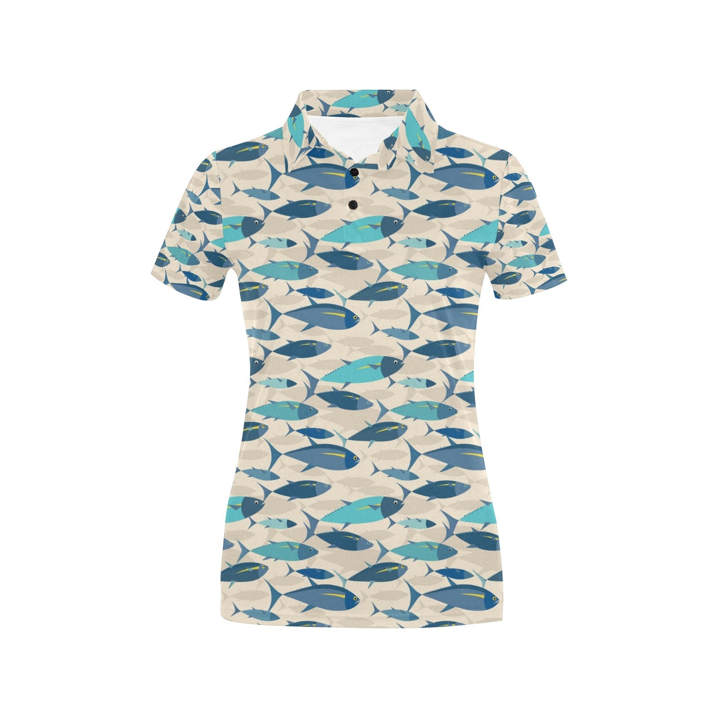 Tuna Fish Print Design LKS302 Women's Polo Shirt