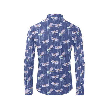 Dragonfly Print Design LKS401 Men's Long Sleeve Dress Shirt