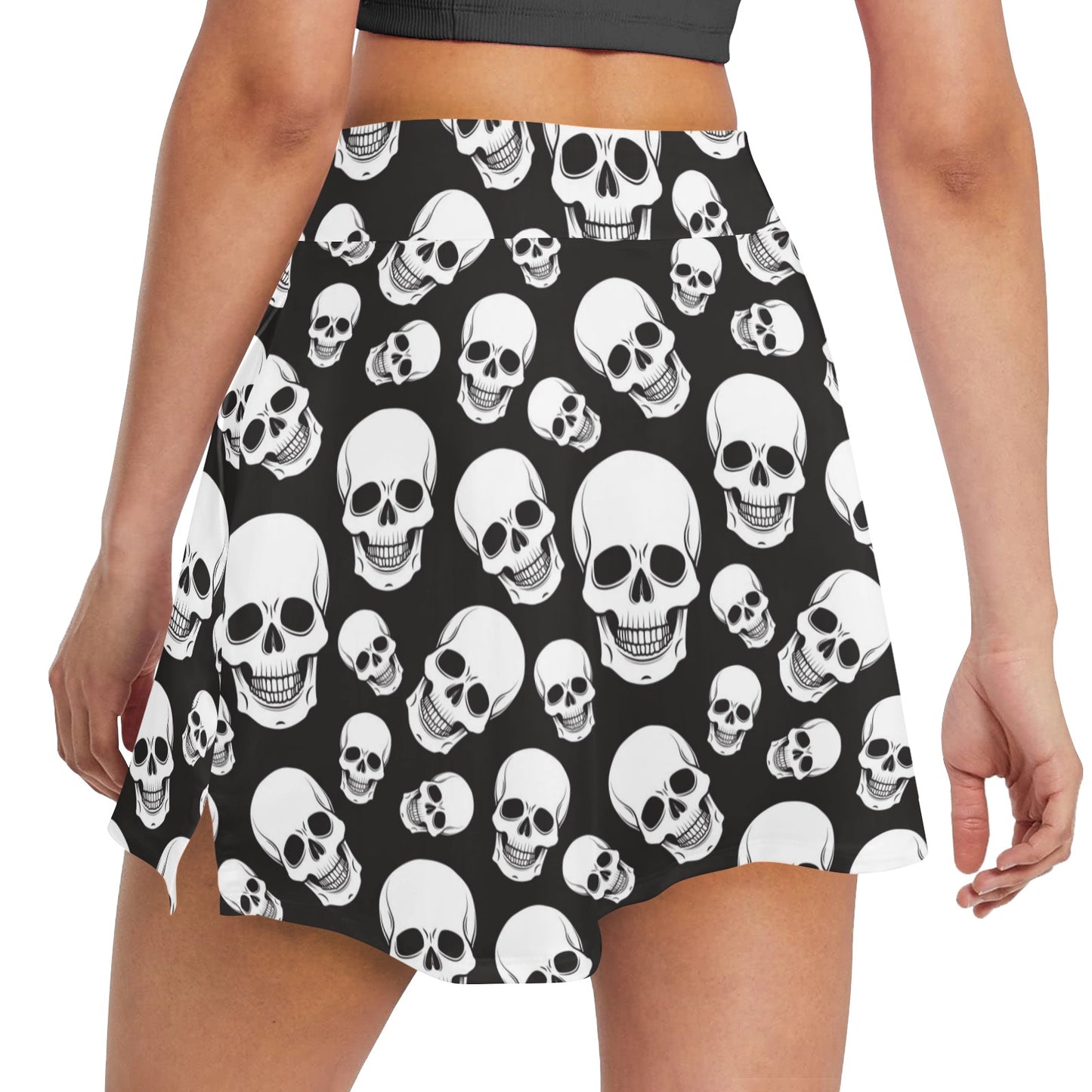Skull Print Design LKS301 17" Golf & Pickleball Skort with Pockets