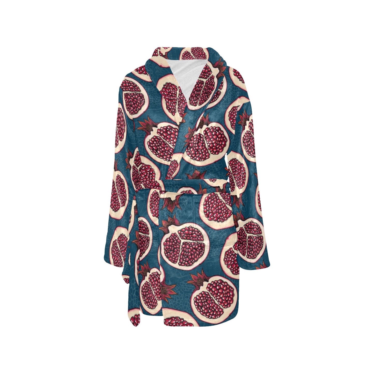 Pomegranate Pattern Print Design PG02 Women's Fleece Robe