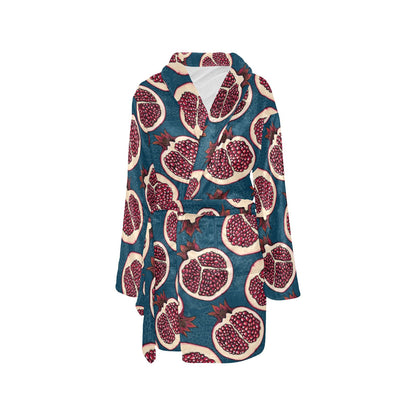 Pomegranate Pattern Print Design PG02 Women's Fleece Robe