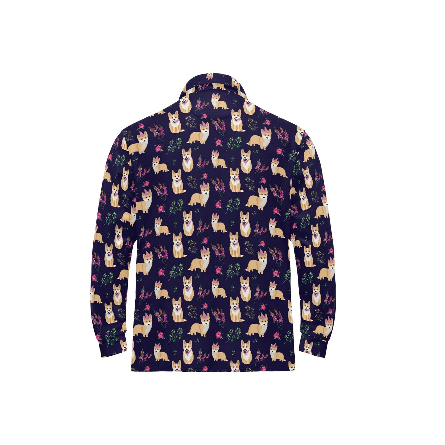 Pembroke Welsh Corgis Pattern Print Design A06 Long Sleeve Polo Shirt For Men's
