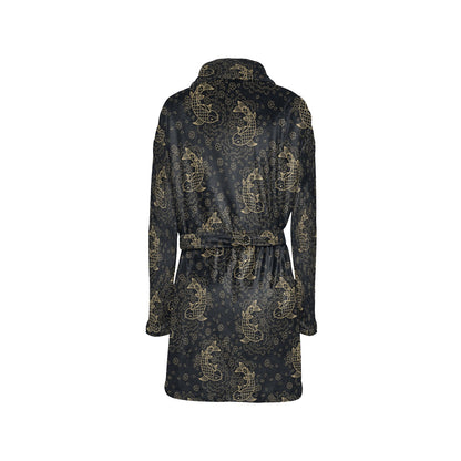 KOI Fish Pattern Print Design 02 Women's Fleece Robe