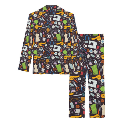 Sewing Equipment Print Design LKS308 Women's Long Pajama Set