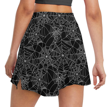 Spider Web Print Design LKS301 17" Golf & Pickleball Skort with Pockets
