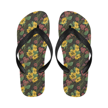 Sunflower Print Design LKS303 Flip Flops