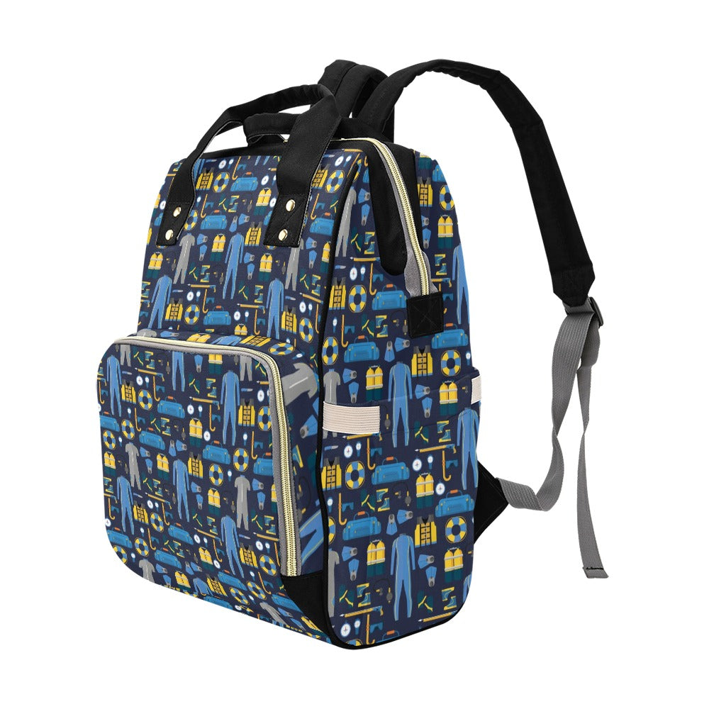 Scuba Equipment Print Design LKS305 Diaper Bag Backpack