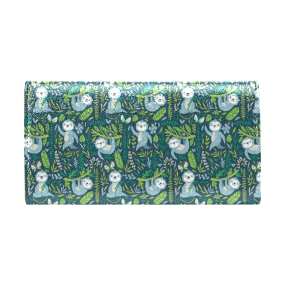 Sloth Print Design LKS304 Women's Trifold Wallet