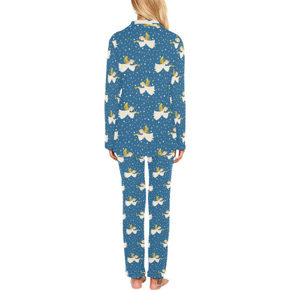 Angel Pattern Print Design 08 Women's Long Pajama Set