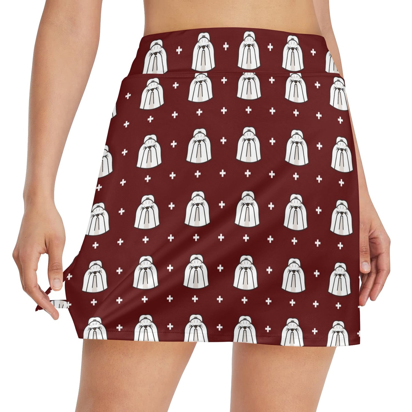 Shih Tzu Print Design LKS301 17" Golf & Pickleball Skort with Pockets