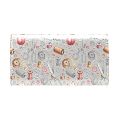 Sewing Equipment Print Design LKS302 Women's Trifold Wallet